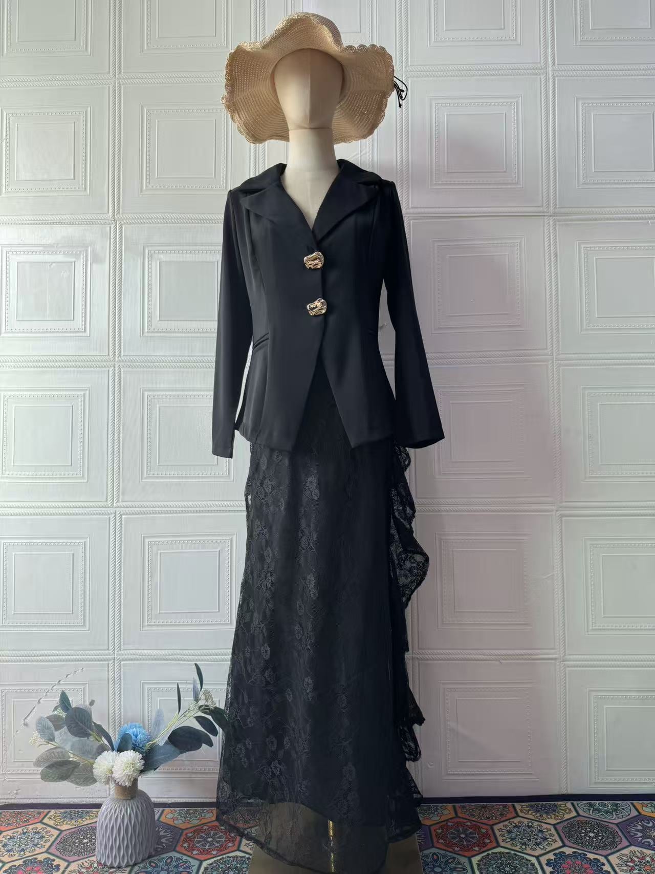 Elegant Autumn Long Sleeve Maxi Dress Set for Women Casual Fashion Dress