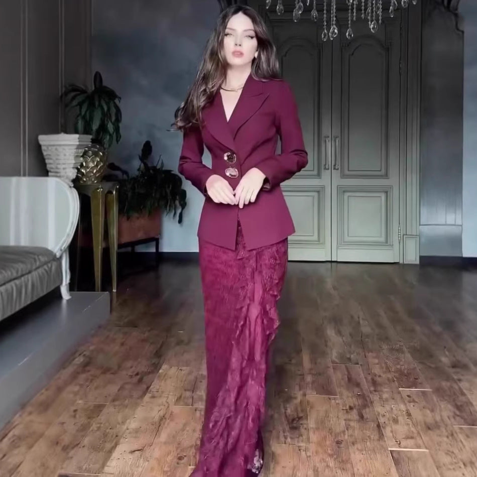 Elegant Autumn Long Sleeve Maxi Dress Set for Women  Casual Fashion Dress